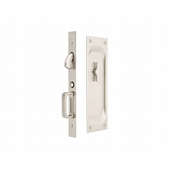 1.75 in. Privacy Pocket Door Mortise Lock, Satin Nickel