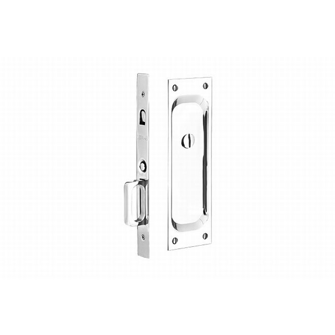 1.375 in. Privacy Pocket Door Mortise Lock, Bright Chrome