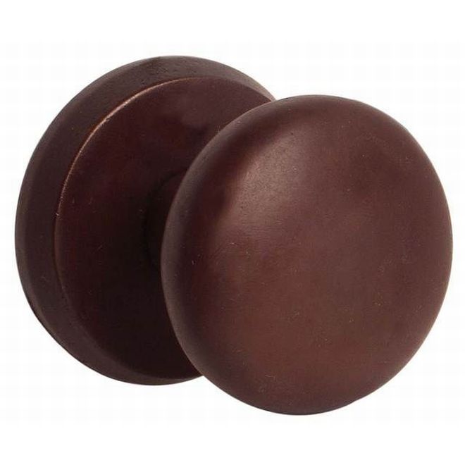 Winchester Knob Passage with Style No. 2 Rose, Medium Bronze