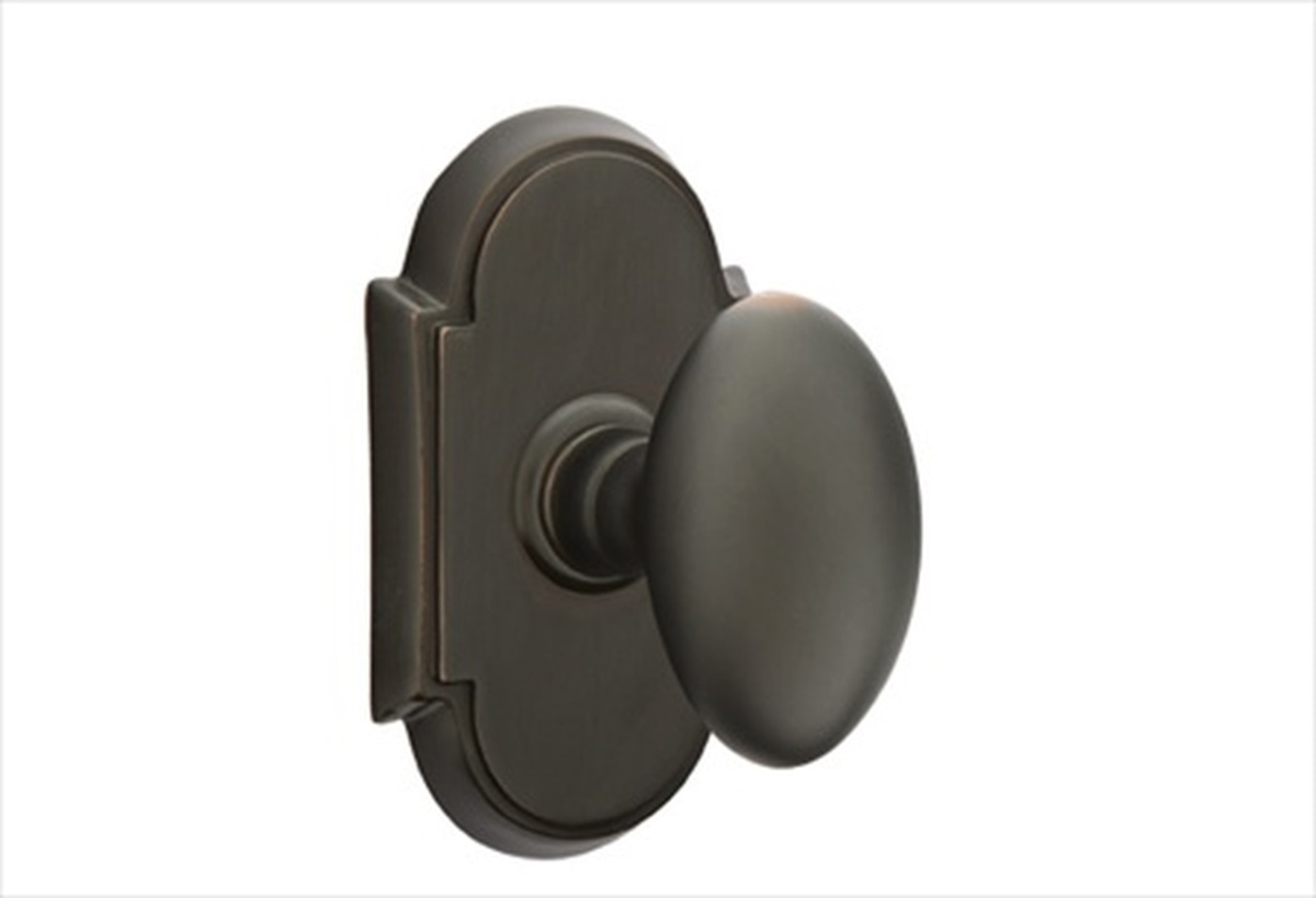 Egg Knob Privacy with Regular Rose, Oil Rubbed Bronze