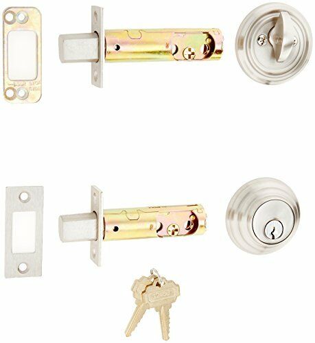 Low Profile Single Cylinder Deadbolt, Satin Nickel
