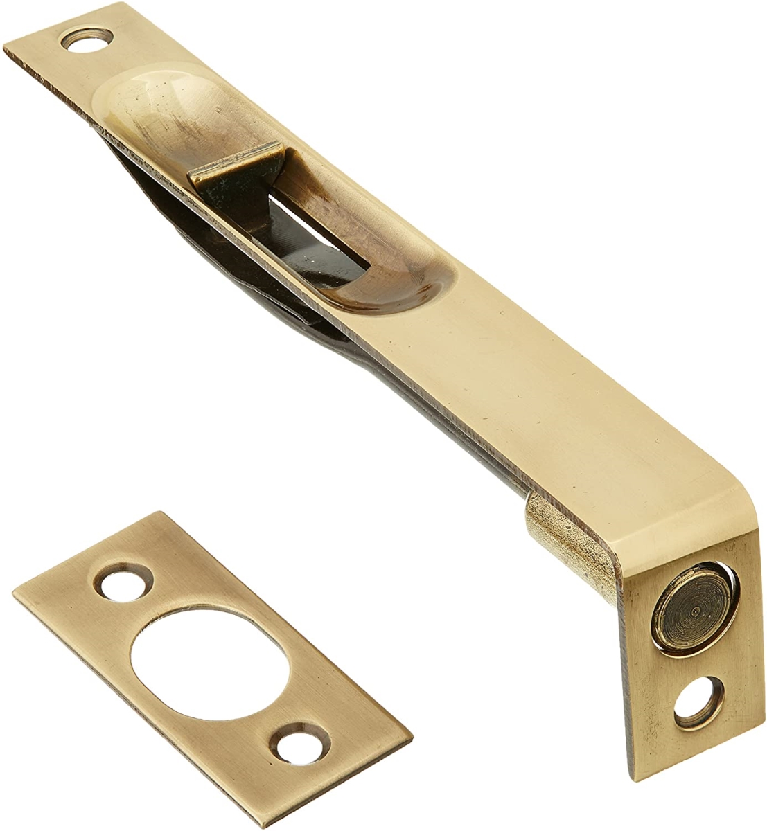 6 in. Square Corner Flush Bolt, French Antique Brass