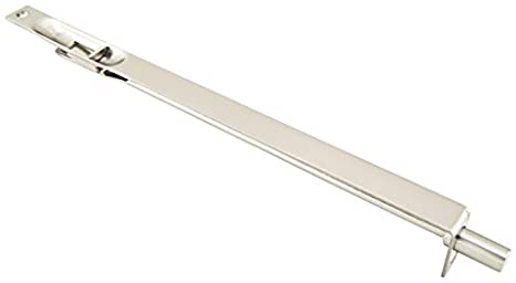 6 in. Round Corner Flush Bolt, Satin Nickel