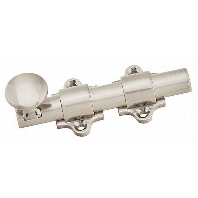 4 in. Dutch Door Bolt, Satin Nickel