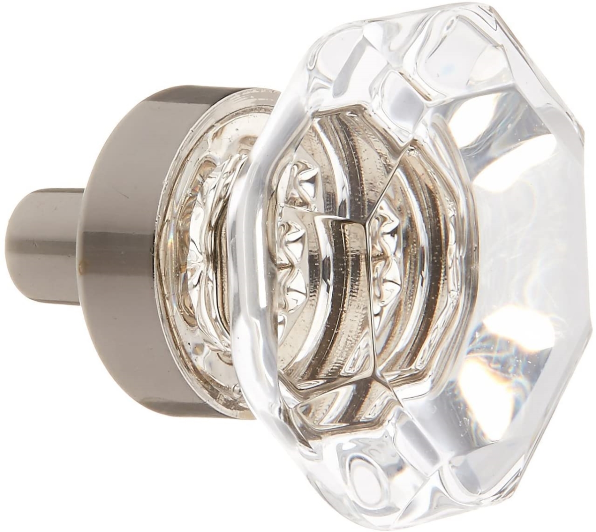 1 in. Old Town Clear Cabinet Knob, Bright Nickel
