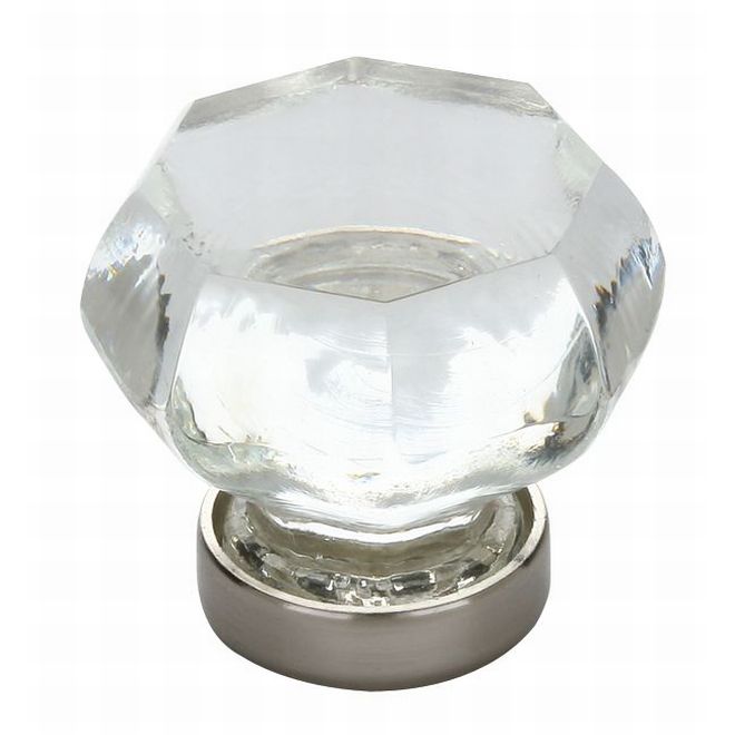 1 in. Old Town Clear Cabinet Knob, Satin Nickel