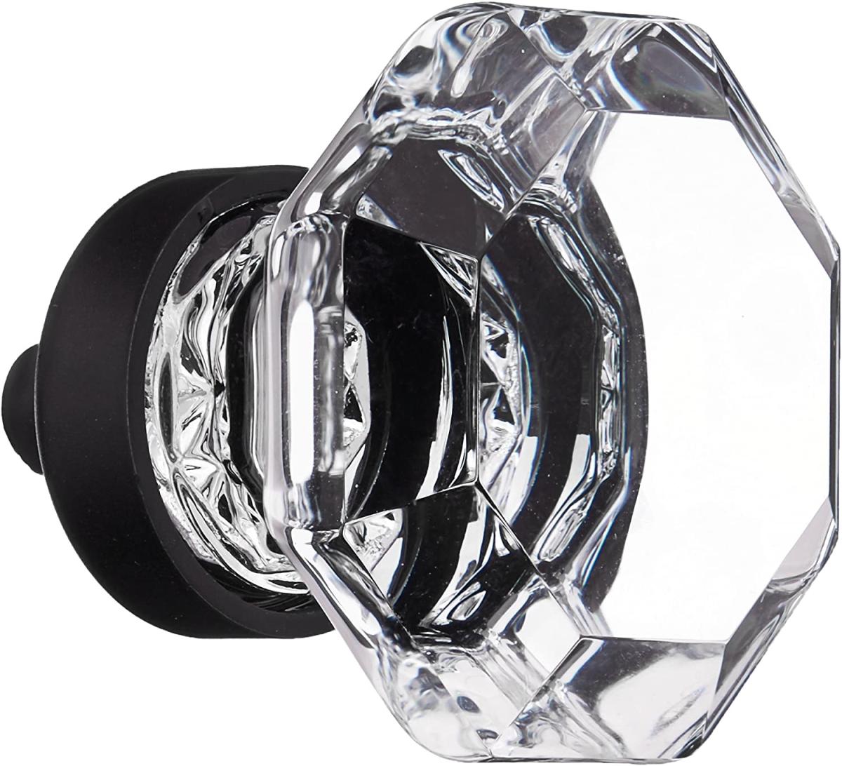 Old Town Clear 1.25 in. Cabinet Knob, Flat Black