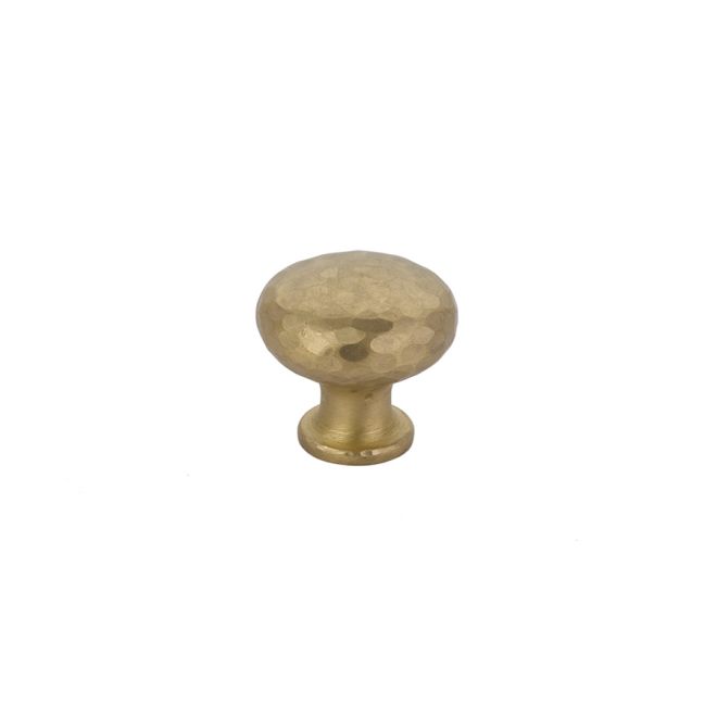 Round Dimpled 1.25 in. Cabinet Knob, Satin Brass