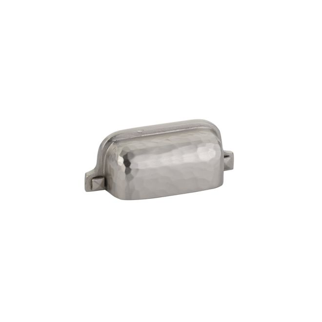 3 in. Center to Center Hammered Bin Cabinet Pull, Satin Nickel