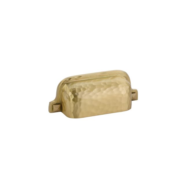 3 in. Center to Center Hammered Bin Cabinet Pull, Satin Brass