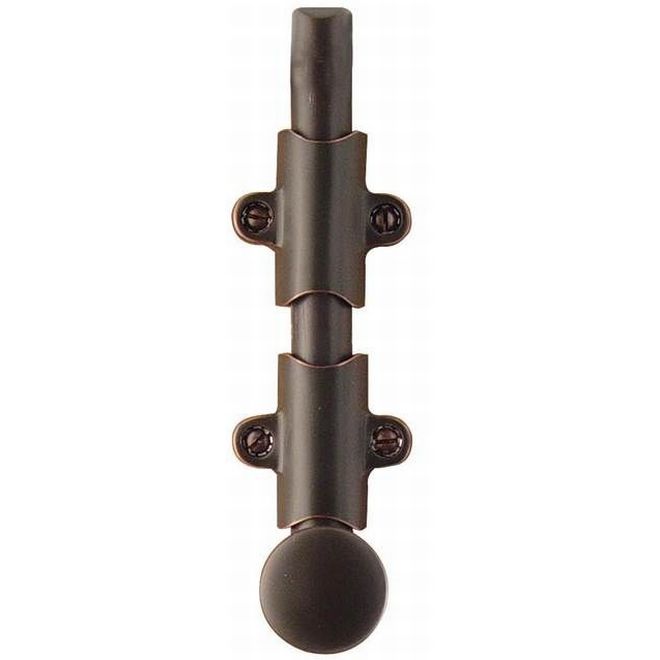 6 in. Surface Bolt with 3 Strikes, Oil Rubbed Bronze
