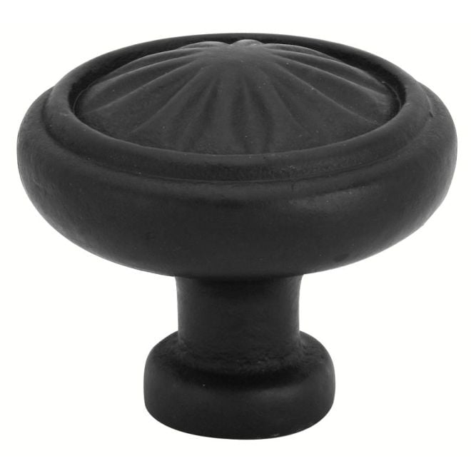 Tuscany Round 1.25 in. Cabinet Knob, Flat Black