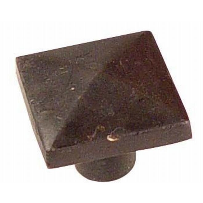 Square 1.25 in. Cabinet Knob, Flat Black