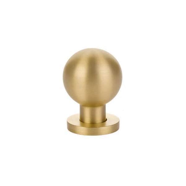 1 in. Modern Globe Cabinet Knob, Satin Brass