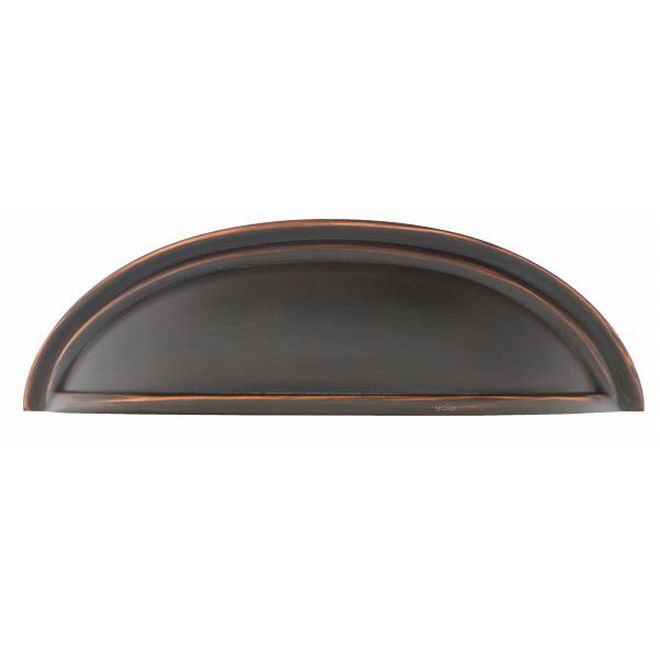 4 in. Center to Center Cup Cabinet Pull, Oil Rubbed Bronze