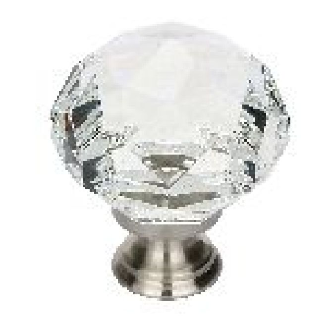 1.75 in. Diamond Wardrobe Knob, Satin Nickel