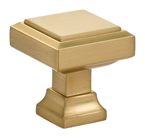 Picture of Emtek 86295US4 1.25 in. Geometric Square Cabinet Knob, Satin Brass