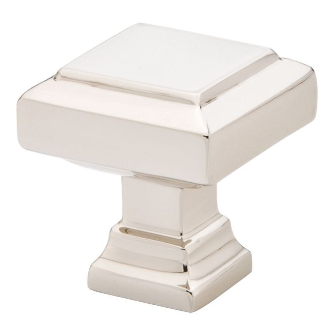 1.375 in. Geometric Square Cabinet Knob, Bright Nickel