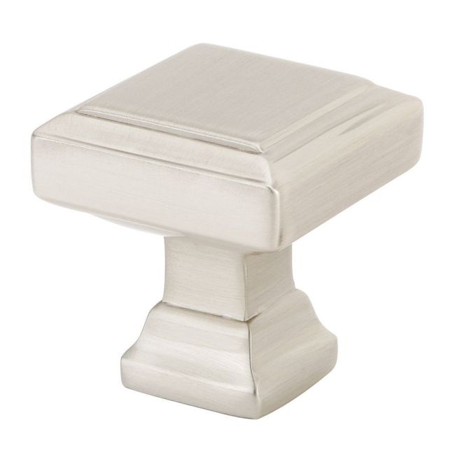1.375 in. Geometric Square Cabinet Knob, Satin Nickel