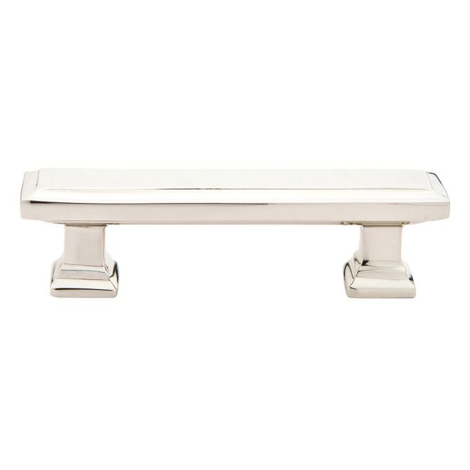 3 in. Geometric Rectangular Cabinet Pull, Bright Nickel