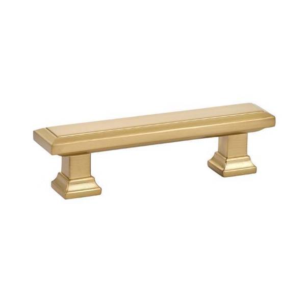 3 in. Center to Center Geometric Cabinet Pull, Satin Brass