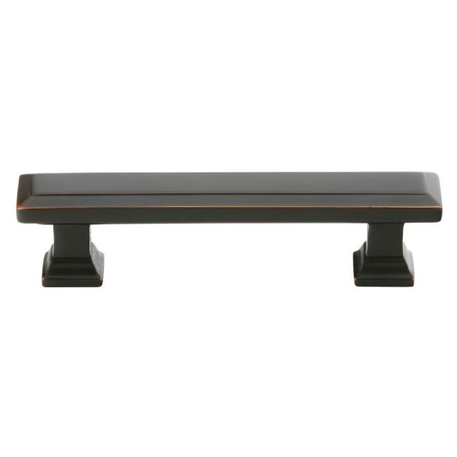 86300US10B 3.5 in. Geometric Rectangular Cabinet Pull, Oil Rubbed Bronze