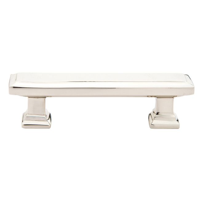 86301US14 4 in. Geometric Rectangular Cabinet Pull, Bright Nickel