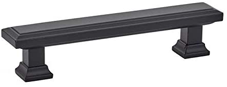 4 in. Center to Center Geometric Cabinet Pull, Flat Black