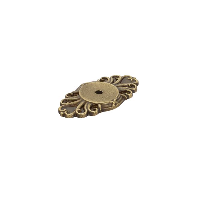 Picture of Emtek 86293US7 Back Plate for Knobs Ribbon & Reed&#44; French Antique Brass