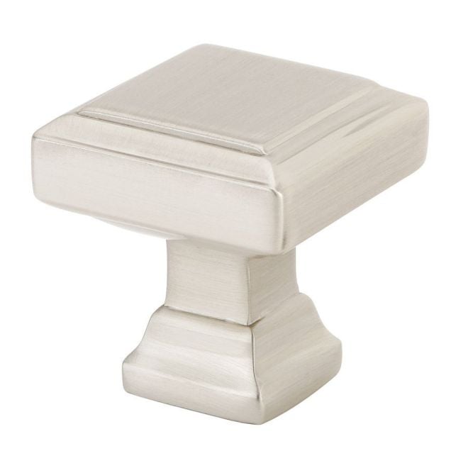 1.25 in. Geometric Square Cabinet Knob, Satin Nickel