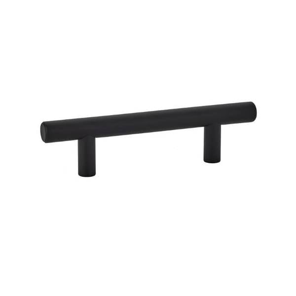 3 in. Center to Center Brass Bar Cabinet Pull, Flat Black