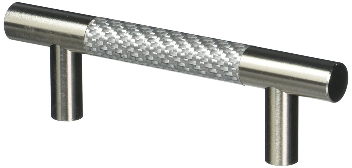 3 in. Silver Carbon Fiber Bar Pull, Satin Nickel