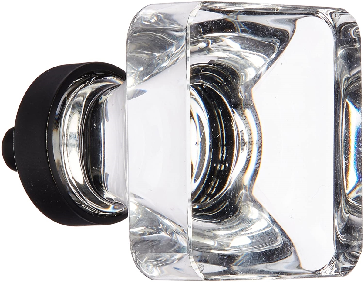 1.375 in. Square Cabinet Knob, Flat Black