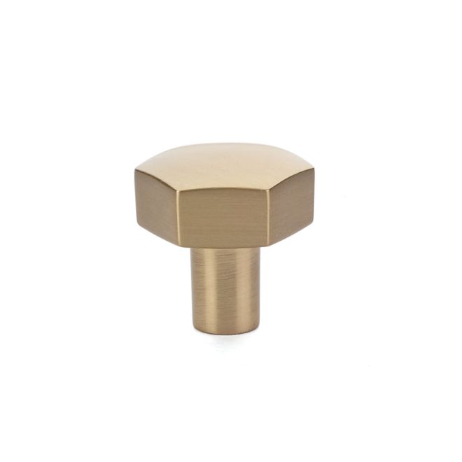 1.125 in. Mod Hex Cabinet Knob, Satin Brass