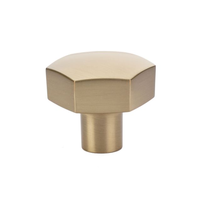 1.5 in. Mod Hex Cabinet Knob, Satin Brass
