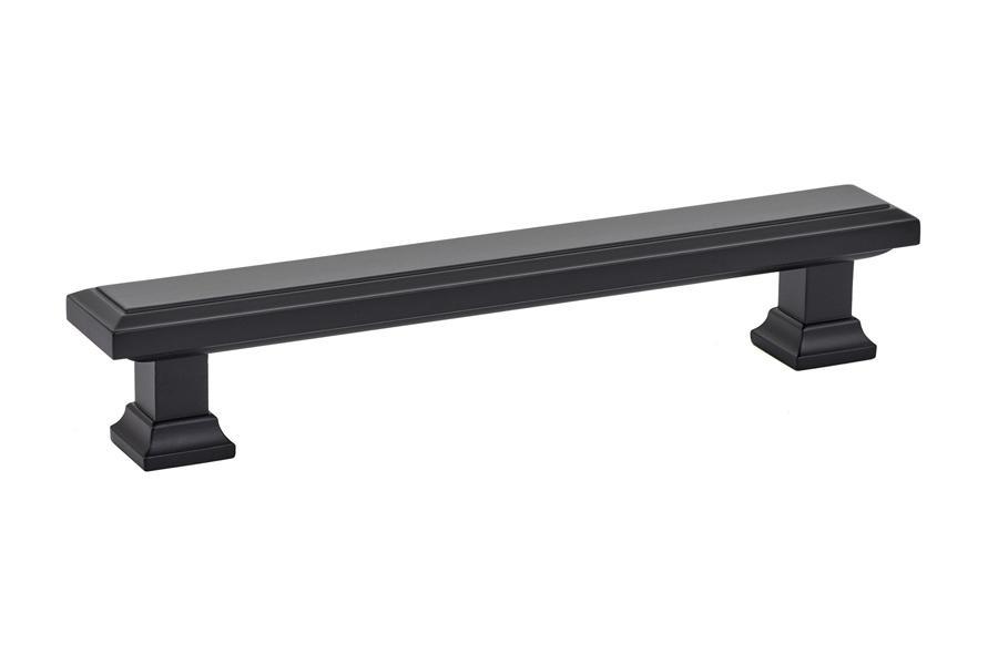 86492US19 5 in. Center to Center Geometric Rectangular Cabinet Pull, Flat Black