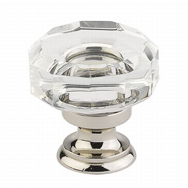 1.375 in. Lowell Crystal Cabinet Knob, Bright Nickel