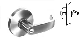 88CLL26D Lever & Rose Entrance Exit Device Trim with L Lever & L Rose for 80 Series Less Cylinder - Satin Chrome