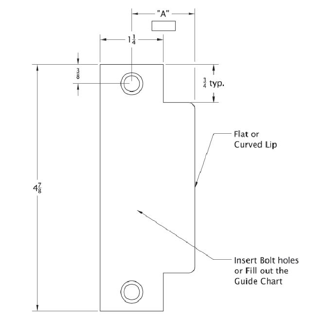 Picture of Accurate 1007226D134 1.75 in. Lip Square Corner Full Lip Strike with Screws&#44; Satin Chrome