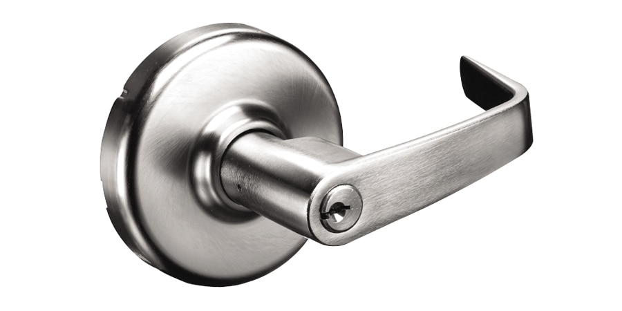 Zinc Newport Lever & D Rose Electrified Fail Secure Grade 1 Extra Heavy Duty Cylindrical Lever Lock L4 Keyway with 24V AC-DC, Satin Chrome -  Corbin Russwin, CL33905NZD62624AD