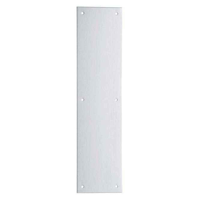 4 x 16 in. Square Corner Push Plate, Aluminum