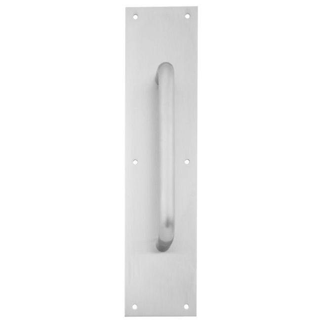 4 x 16 in. Square Corner Pull Plate with 6 in. 1194 Pull, Satin Stainless Steel