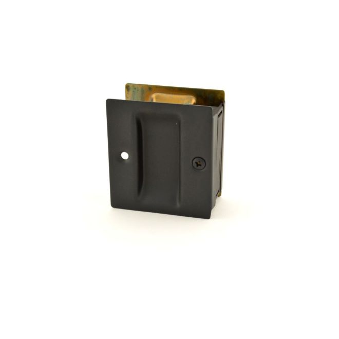 Passage Pocket Door Lock Square Cutout, Satin Black