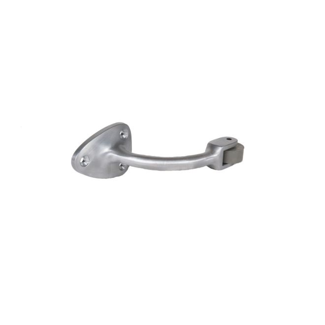 Curved Roller Stop, Satin Chrome