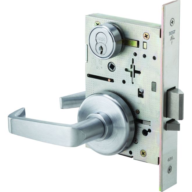 Mortise Lock 7 Pin Classroom 15 Lever with H Rose Right Hand - Satin Chrome Finish