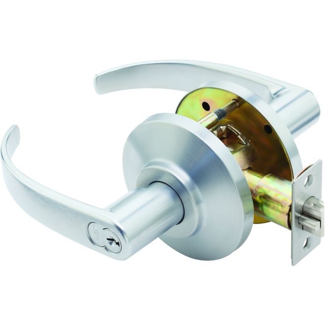 2.75 in. 7K Series Backset 7 Pin Storeroom 14 Lever & D Rose ANSI Strike Less Core, Satin Chrome
