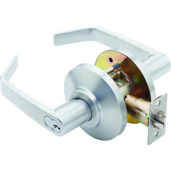 2.75 in. 7K Series Backset 7 Pin Storeroom 15 Lever & D Rose ANSI Strike Less Core, Satin Chrome