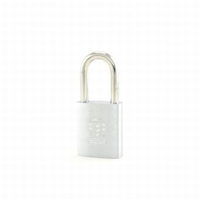 0.312 in. Brass Padlock with 7 Pin 1.5 in. Shackle Non Key Retained, Chrome & Silver