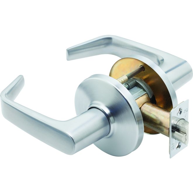 2.75 in. 9K Series Backset Privacy 15 Lever & D Rose with ANSI Strike, Satin Chrome