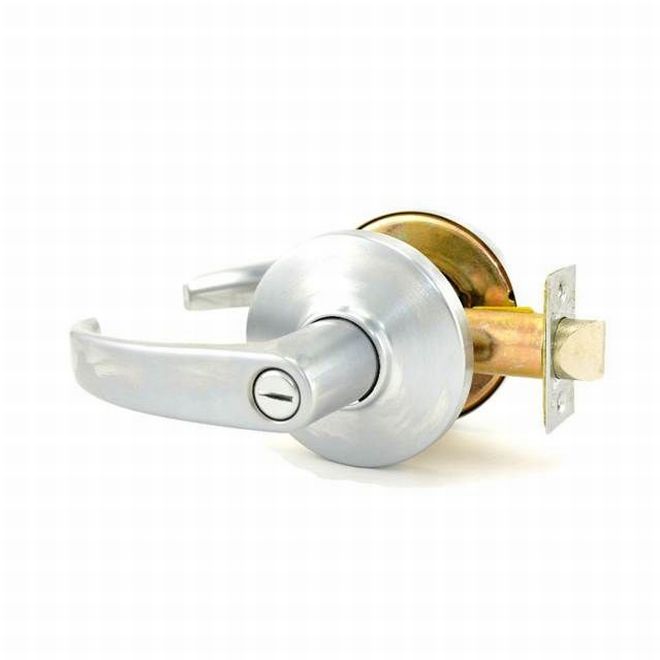 2.75 in. 9K Series Backset Privacy 14 Lever & D Rose with ANSI Strike, Satin Chrome